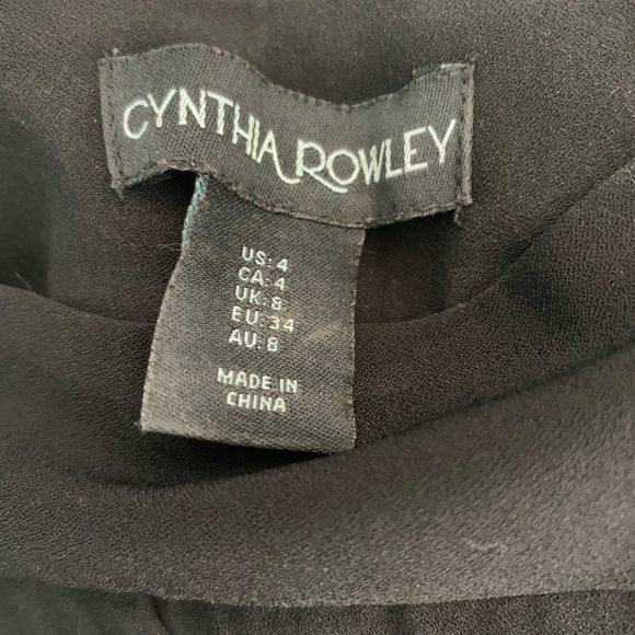 New without tags black wide leg cropped pants size 4 by Cynthia Rowley - Picture 5 of 5